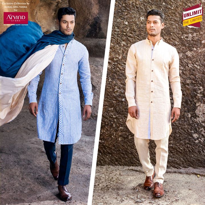 Give your kurtas a contemporary twist and portray your global Indian side to the world all thanks to our exclusive collection from Kunal Anil Tanna . Get the look at bit.ly/1XAKhn6 #UnlimitTheLimited  #KunalAnilTanna