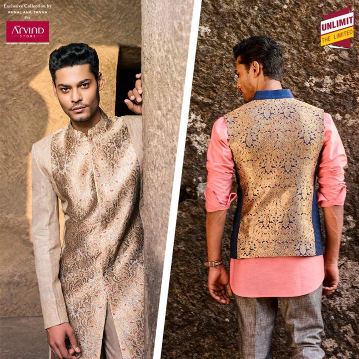 Unsure of what to wear for your best friend’s special day? Choose from our magnificent brocade ensembles at http://bit.ly/1XAKhn6 . Exclusive collection by Kunal Anil Tanna . #UnlimitTheLimited #KunalAnilTanna