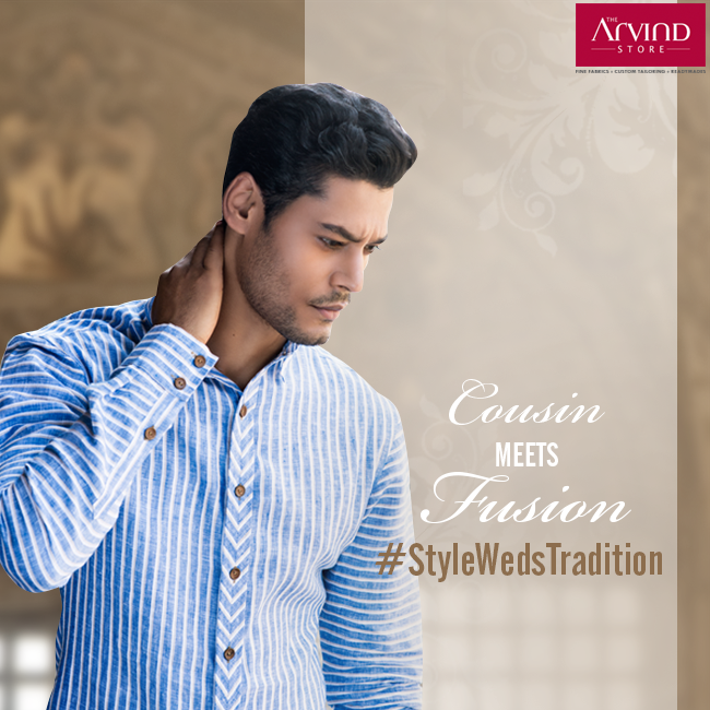 A cousin is a fine blend of two shades, a brother & a friend. His attire should have the right mix too.

To know more visit:http://bit.ly/TAS_Locator
#StyleWedsTradition