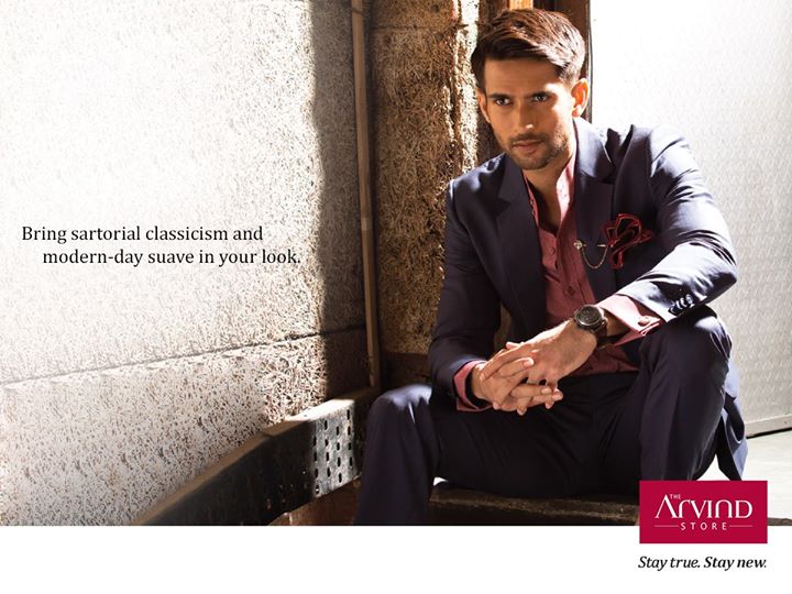 Be the talk of the town with this flamboyant shade of pink shirt and navy blue blazer. 
#StayTrueStayNew