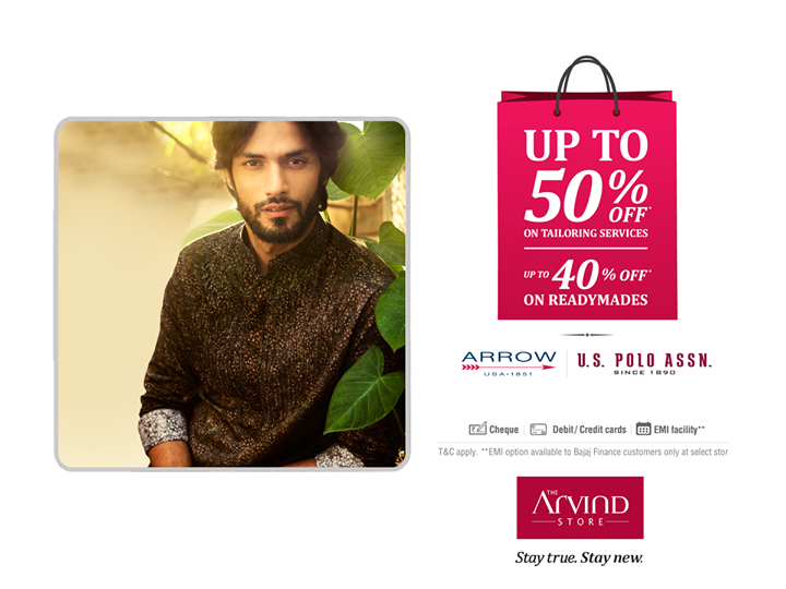 Kick-start your New Year with a grand sale at The Arvind Store. Enjoy up to 50% discount on custom tailoring and up to 40% on readymades.
Select outlets in the link below: http://bit.ly/EOSSstorelist
#StayTrueStayNew