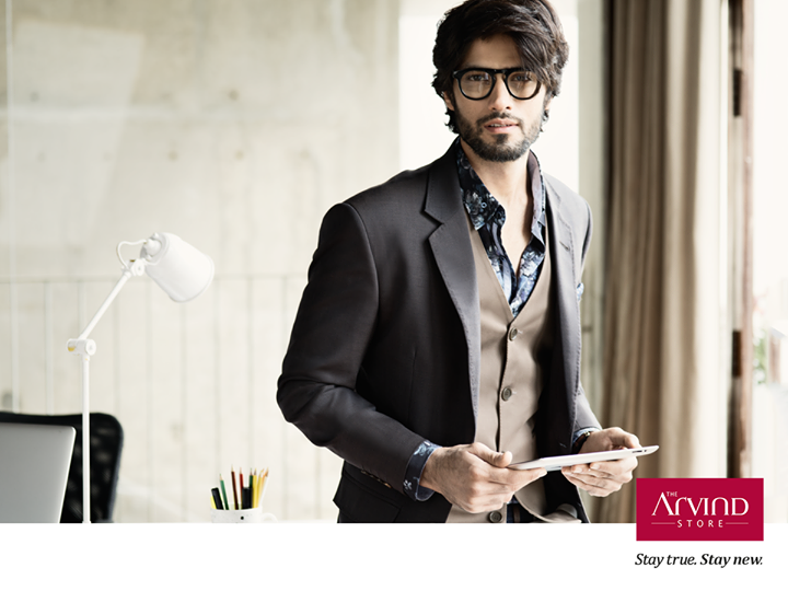 Don this  suit with confidence and give it an offsetting twist with a solid beige waistcoat. Smart office wear that makes you stand apart.
#StayTrueStayNew #STyleTip
Visit: bit.ly/TAS_Locator