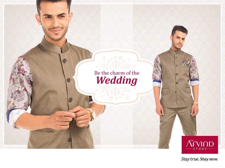 This majestic jacket draped on that printed shirt is enough to steal the spotlight at any wedding. 
Visit: bit.ly/TAS_Locator
 #StayTrueStayNew