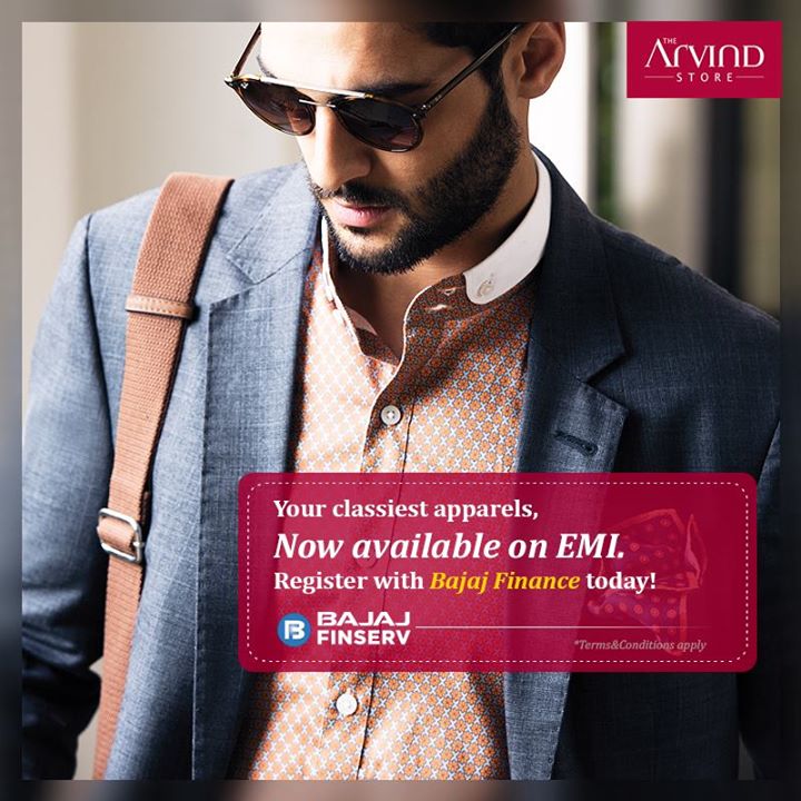 Still consider buying that fancy suit? Well, we’ve got you covered! Our Bajaj Finserv EMI scheme won't leave any room for hesitation. Visit your nearest The Arvind Store today: bit.ly/TAS_Locator