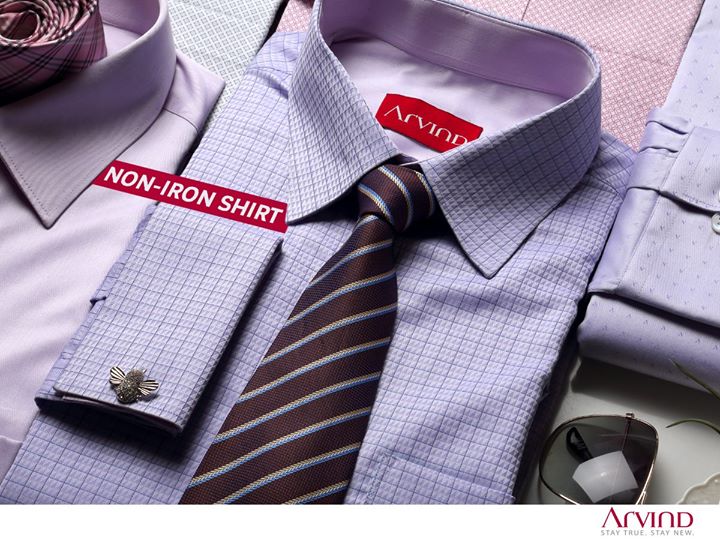 ‪Why worry about creases on your shirt when you can wear this non-iron shirt that stays crisp for a longer duration.‬