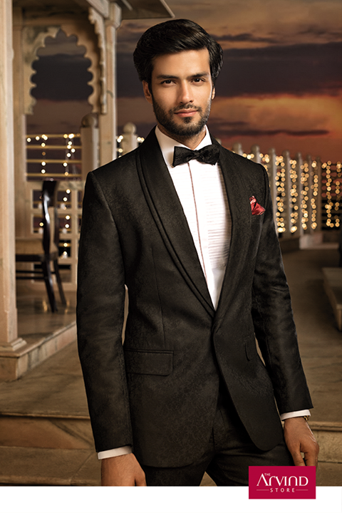 All it takes is a dash of style to make a statement. Presenting the Black Jacquard Tuxedo from our latest Autumn Winter collection for you to celebrate every moment in style. Check out our latest collection.