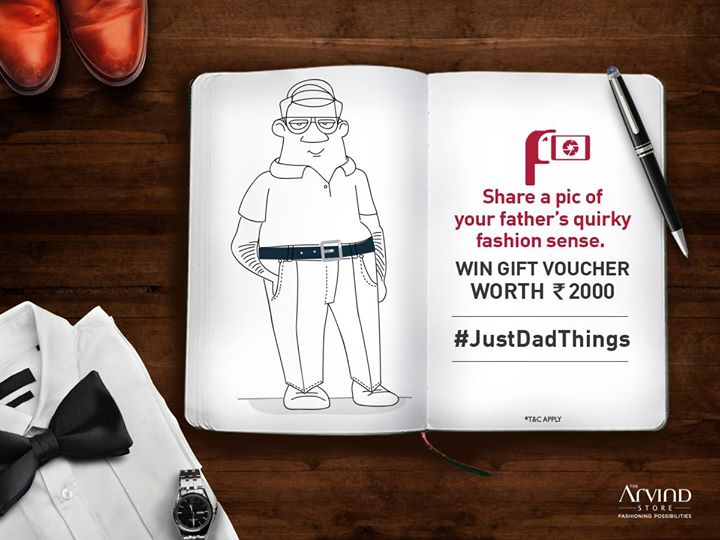 We all have one photo of our dad where he simply amazes everyone with his fashion choices! 
Share a picture of your father’s unique fashion style in the comments using #JustDadThings. 
Lucky entries win gift vouchers! 

T&C apply: http://bit.ly/2kSjBmH