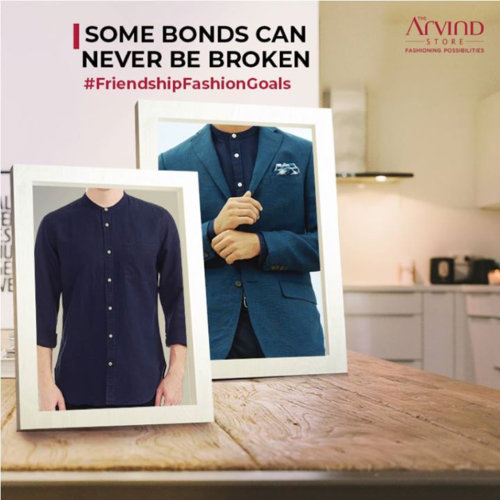 How about gifting your best friend this indigo shirt and classy ink blue linen blazer? Celebrate #FriendshipFashionGoals with upto 50% off on ready-to-wear outfits at your nearest Arvind Store https://bit.ly/TASStoreLocator or shop online on nnnow.com. 
T&C apply. 
#FriendshipDay