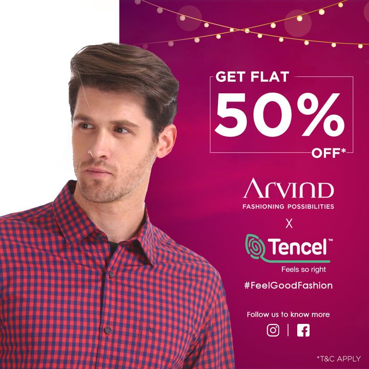 Welcome this festive season with the deals you don’t want to miss. Get FLAT 50% OFF on a range of Tencel Shirts, T-shirts, Trousers, Blazers and much more from the house of Arvind.

Hurry up! Shop now at arvind.nnnow.com
.
.
.
#ADfashion #ArvindFashion #TheArvindStore #festiveseason #Tencel #FeelGoodFashion #sustainablefashion #discounts #Menswear #MensFashion #Fashion #style #comfortable #classicmenswear #shirts #tshirts #trousers #tailoredsuit  #smartcasual #firstimpressions #dressforsuccess #StayStylish #ShopNow