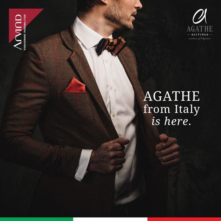 All the way from Italy to your wardrobe.

#Arvind #Agathe #Menswear #Suits
#Savvy #Dapper #Suave #Style