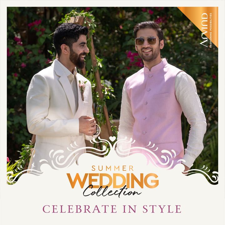 Celebrate in style with the Summer Wedding Collection by Arvind.

Please take all the precautions. Stay safe & celebrate. 

#Arvind #Summer #WeddingCollection #Fabrics #Fashion #Style 
#StyleUpNow #FashioningPossibilities