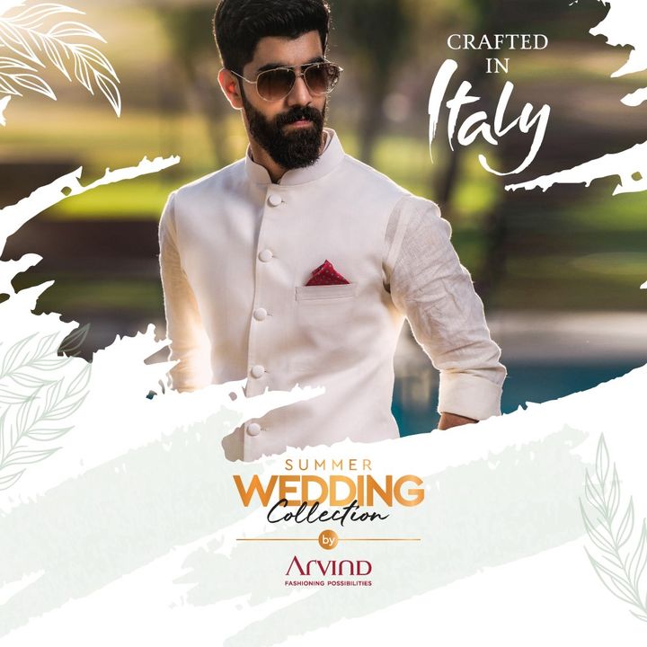 Crafted in Italy, the Summer Wedding Collection by Arvind is woven by superior technology for a smooth & soft feel.
 
Please take all the precautions.
Stay safe & celebrate.

#Arvind #Summer #WeddingCollection
#Fabrics #Fashion #Style 
#StyleUpNow #Dapper #FashioningPossibilities