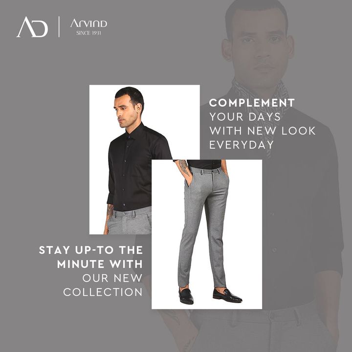 Complement your days with a new look everyday.
Stay up-to the date, hour, minute and seconds with the latest trends with our collection of apparels.

Shop & stay updated: https://arvind.nnnow.com/products?&na=true

#LatestCollection #NewCollection #EverydayLook #LookBook #YourStylingPartner #NewLook #ReadyToWear #Menswear #StayStylish #ADbyArvind #FashioningPossibilities #ShopNow