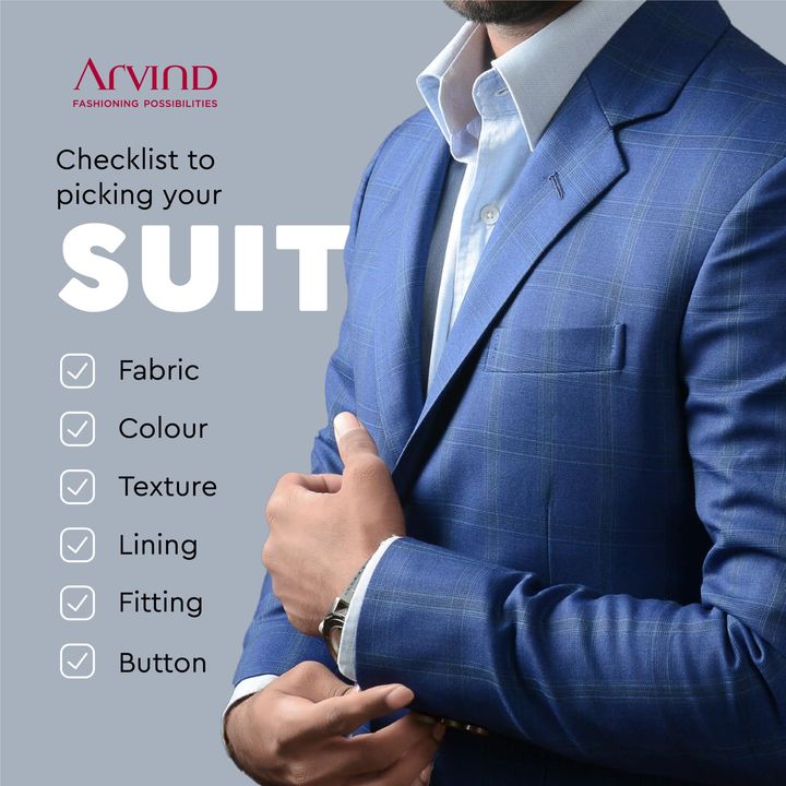 Here’s a quick checklist to pick the perfect suit. 
Fabric - check
Colour - check
Texture - check
Lining - check
Fitting - check
Buttons - check 
Now all I need is an opportunity to wear one and shop!

Shop Now:
https://arvind.nnnow.com
.
.
.
.
.
.
.
.
.
.
.
.
.
#Arvind #FashioningPossibilities #MensWear
#suits #fashion #suit #style #suitstyle #formalsuit #mensfashion #onlineshopping #mensuits #tailoredsuit #casualsuit #custommade #menswear #partywear #fabrics #suitfabrics #blazer #instafashion #wedding #cotton #designer #indianfashion  #suitchecklist #checklist #fashionblogger #india #stylingformen