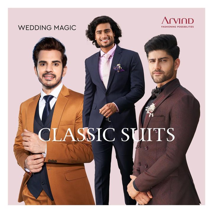 Diverse culture with many vibrant traditions calls for a classy or contemporay look. Our latest wedding collection pairs up well for every ceremony. Tell us what is your go to wedding pick in the comment below. 
.
.
.
.
.
.
.
.
.
.
.
.
.
.
#Arvind #FashioningPossibilities #MensWear #suits #fashion #style #suitstyle #dresses #mensfashion #onlineshopping #indianwear #tuxedo #weddingwear #ethnicwear #groomclothing #menswear #formalsuits #suiting #receptionattire #instafashion #wedding #designer #indianfashion #suitmaterial #tailoredmade #customfit #jodhpuri #weddingwearformen #fashionblogger #menstyle