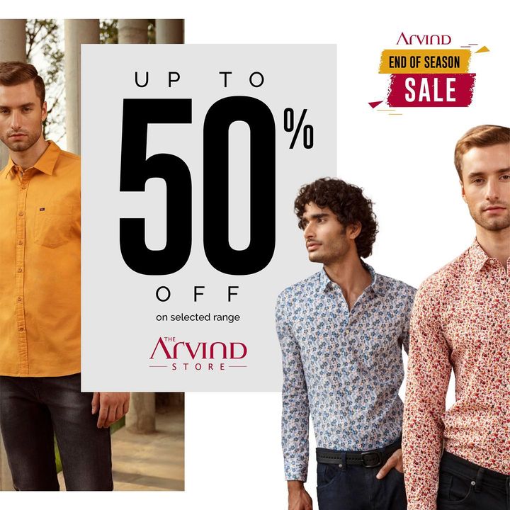 Seasons may end…but style will always stay in trend! To make sure that You always stay in style, The Arvind Store brings to you the End Of Season Sale. 

Grab your favourite apparels from the season’s best at up to 50% off! 
Visit The Arvind Store today!
.
.
.
.
.
.
.
.
.
.
.
.
.
#Arvind #FashioningPossibilities #MensWear
#sales #marketing #business #sale #fashion #shopping #onlineshopping  #deals #forsale #discount #instagood #promo #instagram #follow #salesalesale #promotion #shop #formalwear #fashion #formal #officewear #mensfashion #menswear #formalclothes #casualwear #partywear #ootd #instafashion