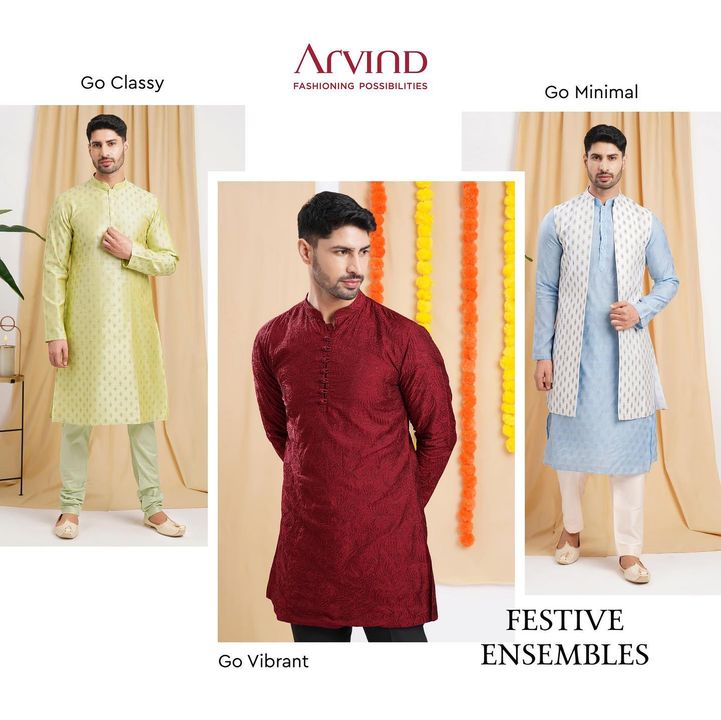 A range of versatile ethnic wear to grace the festive season. Bold hues to sophisticated prints with trendy designs. Pick a look to match your persona. Are you ready for the festive season?
.
.
.
.
.
.
.
.
.
.
.
.
 #Arvind #FashioningPossibilities #MensWear #festivalwear #fashion #kurta #traditionalwear #mensfashion #style #menswear #formalclothes #casualwear #partywear #ootd #instafashion #wedding #fashionblogger #onlineshopping #suit #instagood #shirts #formalcollection #clothing #weddingwear #photography #trending #menstyle #instagram #arvindcollection #fashionstyle