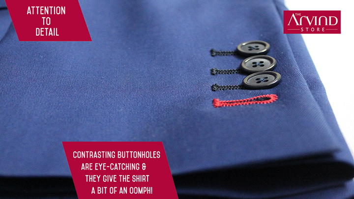 #Contrastingbuttonholes #AttentionToDetail #TheArvindStore #MensFashion