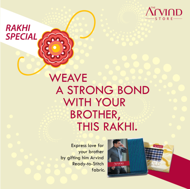 Gift your #Brother a special gift this #Rakhi!

For store locations, SMS ARVIND<space><city name> to 54242