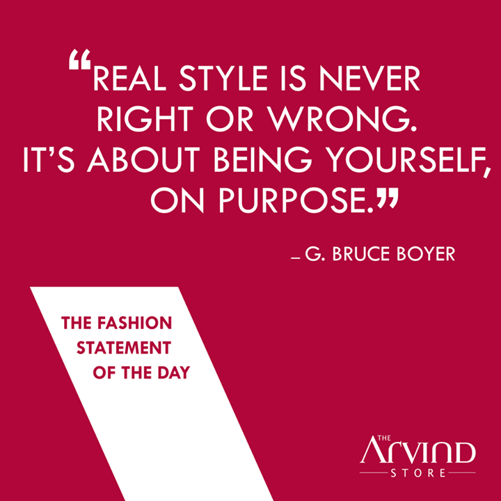 Be yourself! 

#FashionStatement #TheArvindStore #TAS #MensFashion