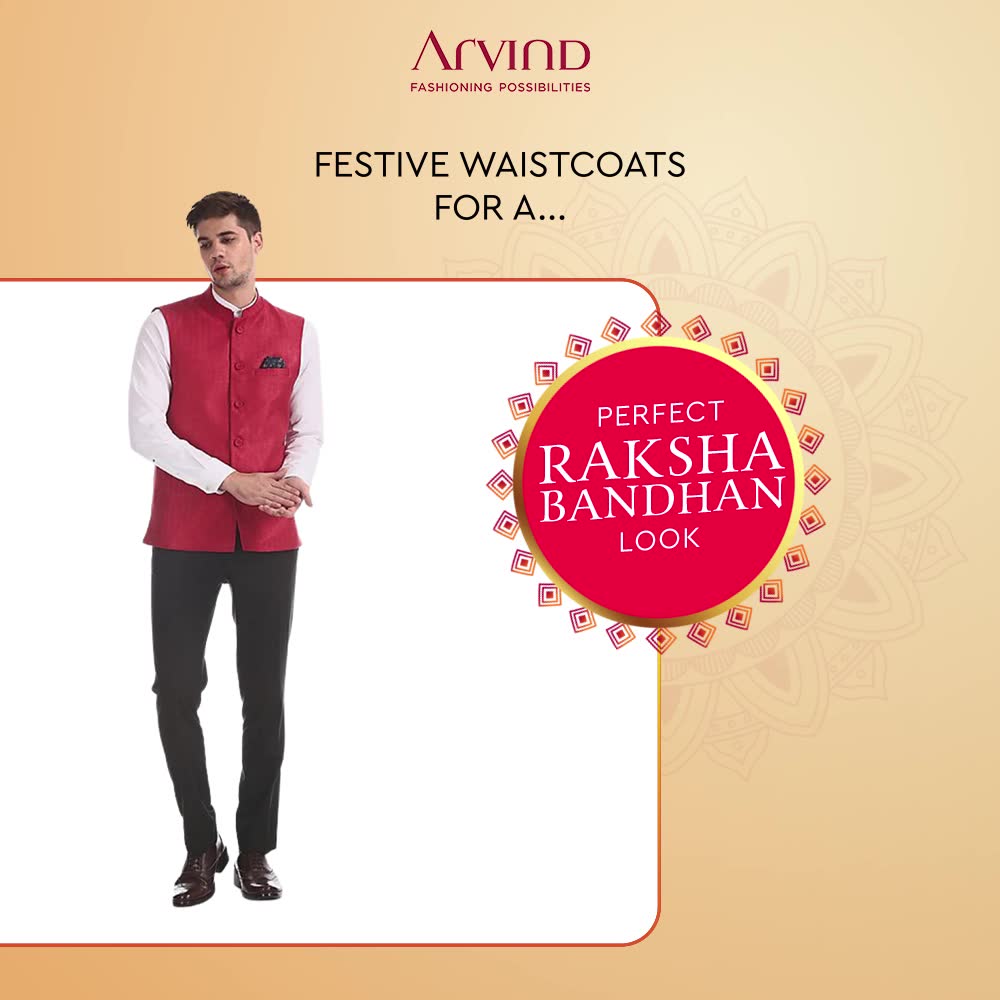 Are your ready to get festive with our Men's Traditional Collection?
Our Ethnic Waistcoats will let you steal all the limelight as you look edgy with our sprightly-hued attires. 

Click here to find your perfect fit: https://arvind.nnnow.com/products?&category=Waistcoats

#ADbyArvind #FashioningPossibilities #ReadyToWear #Menswear #StayStylish #FestiveEdit #Rakshabandhan #RakhiOutfit #WaistCoat #TraditionalWear #MensEthnic #MensFashion #Trends #Fashion #MensWear