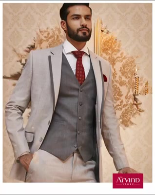 Look refined by pairing our 3 piece cut & sew lapel suit with a contrasting waistcoat and white shirt. To know more, book an appointment - http://bit.ly/TASBookAnAppointment