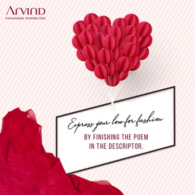 Take part in Arvind’s #ArvindOdeToFashion contest and stand to win a voucher worth Rs. 1000 /-. Comment below with your response with #ArvindFashioningPossibilities #ArvindOdeToFashion

Stanza 2


