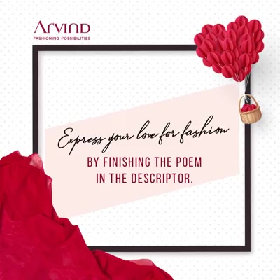 Take part in Arvind’s #OdeToFashion contest and stand to win a voucher worth Rs. 1000 /-. Comment below with your response with #ArvindFashioningPossibilities #ArvindOdeToFashion

