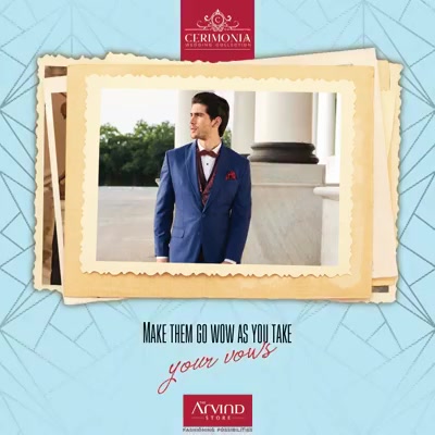 Go made to measure on your wedding day with our exclusive Cerimonia Collection. 
#ArvindForWeddings