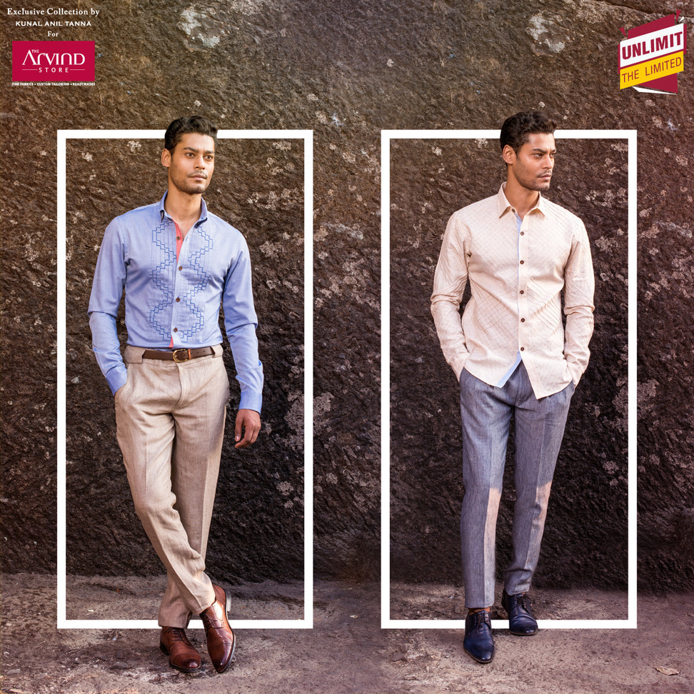 ​Be it casual brunches or after-office parties, flaunt a cutting edge side of yours with designer shirts. #UnlimitTheLimited​ #menswear #menstyle #fashiongram #exclusivecollection #sundaybrunches #dapper