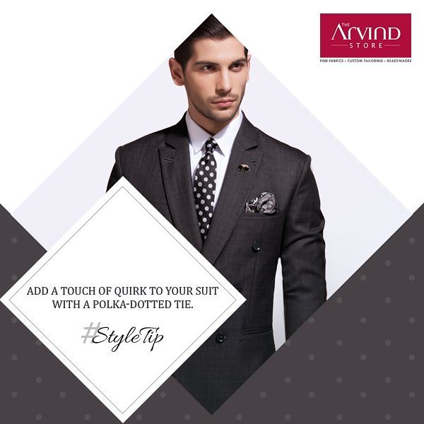 Polka dots are known to zest-up any attire. Add them to your everyday formals to give them a stylish twist 
#StyleTip #menswear #mensfashion #fashionformen #arvindstore