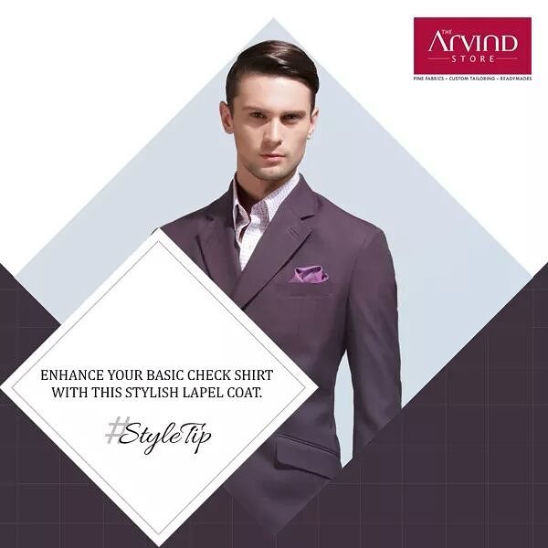 Need to attend a party right after work? Well, add this notched Lapel Coat to your attire and make heads turn. 
#StyleTip #fashionformen #menswear #mensfashion #arvindstore #mensstyle