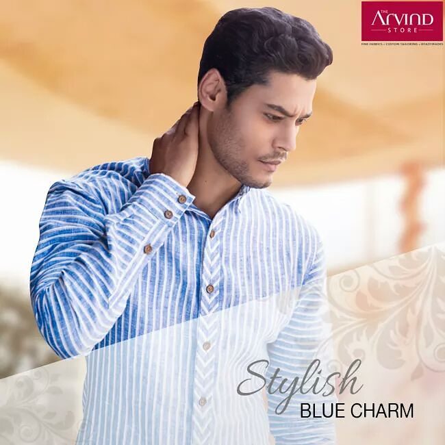 This cool blue shirt will give your look a classy appeal. Wear it to a wedding and take the spotlight!
To discover more wedding fashion, locate The Arvind Store near you.

#StyleWedsTradition #Weddingcollection #Arvindstore #Menswear #Mensfashion #Fashionformen