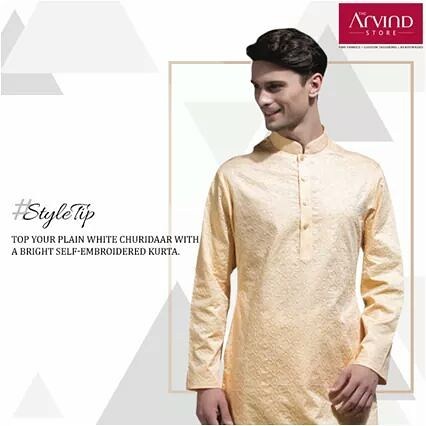 A plain white churidaar is one of the most simple and graceful attires to don. Add a touch of shimmer to it with a brightly coloured kurta. 
#StyleTip