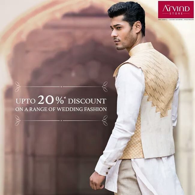 Exclusive in style as well as price! Avail up to 20% discount on the wedding collection from The Arvind Store.

#StyleWedsTradition #Weddingcollection #Arvindstore #Menswear #Mensfashion #Fashionformen
