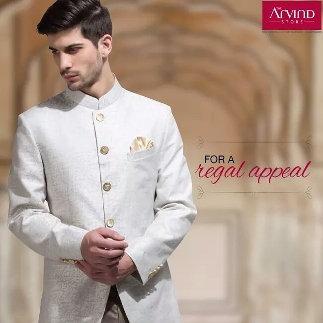 Make a stylish entrance with this elegant Sherwani and charm the room. Indulge in the majestic wedding fashion at The Arvind Store closest to you.

#StyleWedsTradition #Weddingcollection #Arvindstore #Menswear #Mensfashion #Fashionformen
