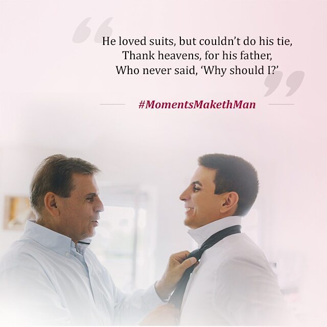 On International Men's Day, we call out to all men who complete our lives; to all of them who are not just fathers but also friends. 
#MomentsMakethMan
#HappyInternationalMensDay #MensDay #MensLifeStyle #FashionForMen #MenInStyle