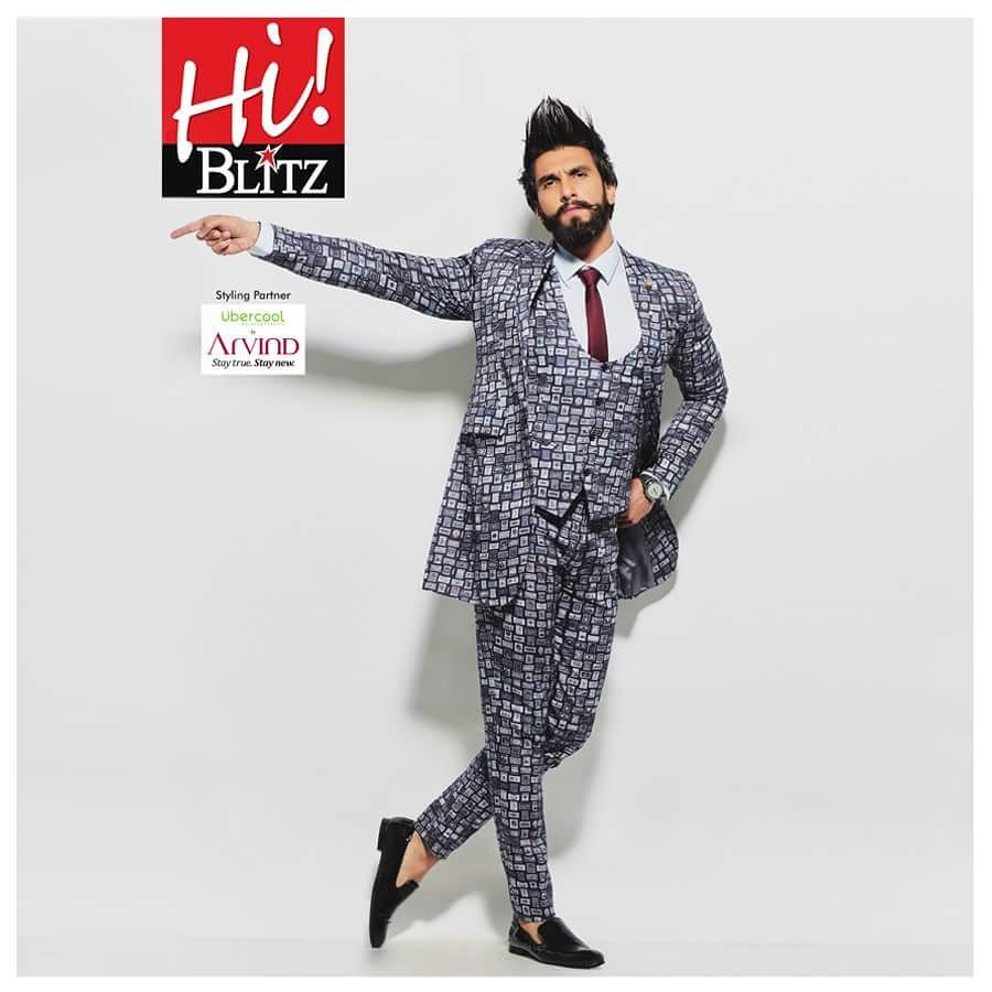 When it comes to making an impression, Ranveer Singh does it effortlessly.On the cover of HiBlitz magazine, he looks stunning in this Ubercool collection from The Arvind Store.

#RanveerSingh #TheArvindStore #StayTrueStayNew #Magazineshoot #UberCool #BlackShoes #RanveerInStyle