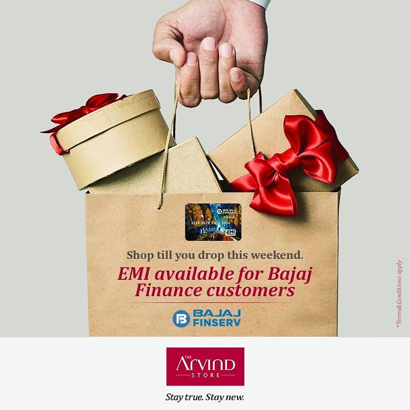 Here’s your chance to buy your favorite clothing from The Arvind Store. Register with Bajaj Finserv today and avail our EMI scheme.

#emi #TheArivndStore #StayTrueStayNew #shemeavailablenow #shopformen #FashionForMen