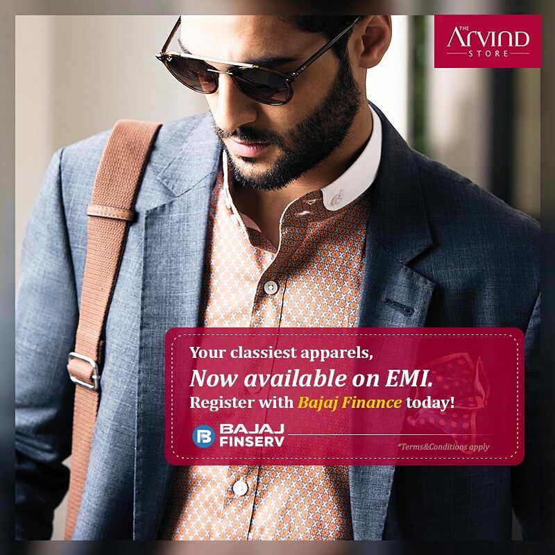 Still consider buying that fancy suit? Well, we’ve got you covered! Our Bajaj Finserv EMI scheme won't leave any room for hesitation.
Visit your nearest The Arvind Store today. 
#StayTrueStayNew #TheArivndStore #emi #shopformen #shopnow
