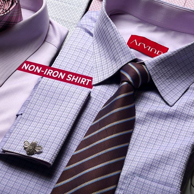 ‪Why worry about creases on your shirt when you can wear this non-iron shirt that stays crisp for a longer duration.‬