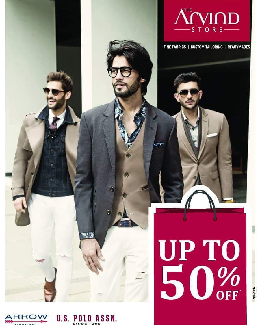 Here’s another reason to revamp your
wardrobe. Head over to our stores and pick your favourite outfit at an unbelievable price. Hurry up to avail discount upto 50% off on fine fabrics, Arrow and US Polo 
T&C* applied
Visit your nearest store. Link in Bio

#mensfashion #men #mens #discount #offer #trendy #trendyclothes #arvindstore #madeinarvind #mencollection #style #stylestatement  #menfashion