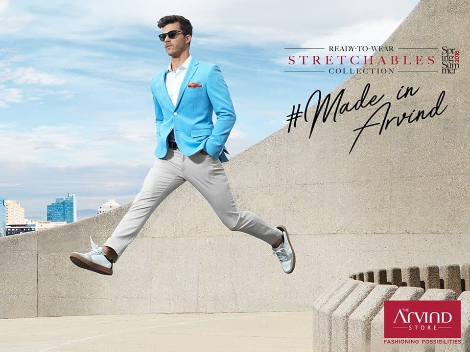 Stretch easy with this all-day-long look! Dress up for office hours and double it up for the after-party easily, with the sky blue knit blazer and comfortable chinos. Experience the stylish Ready-To-Wear choices from our #SpingSummer #StretchablesCollection. #MadeInArvind #Readytowear #MensClothing #MensFashion 
Photographer - Jatin Kampani
Creative Director - Prashish More