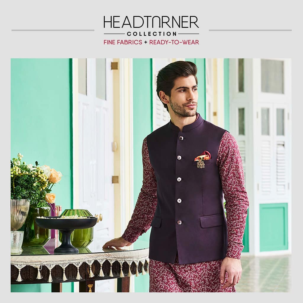 It’s the reinvention of the bundijacket -- in iconic silk style. The unique fabric blend just enhances the cuts and silhouette of this classic and brings it into the 21st century.  Paired it with printed cotton kurta and churidar, this is an unbeatable combo. A look so sharp, they can't look away. #Arvind's latest #HeadTurner Collection. Catch a sneak peek. Link in bio. .
.
.
.
.
.
.
.
.
.
.
.
#fashioningpossibilities #madetofit #madetowear #tailormade #fashionclothes #menswear #mensfashion #mensstyle #mensoutfit #fashionformen #tailored #finefabric #thearvindstore