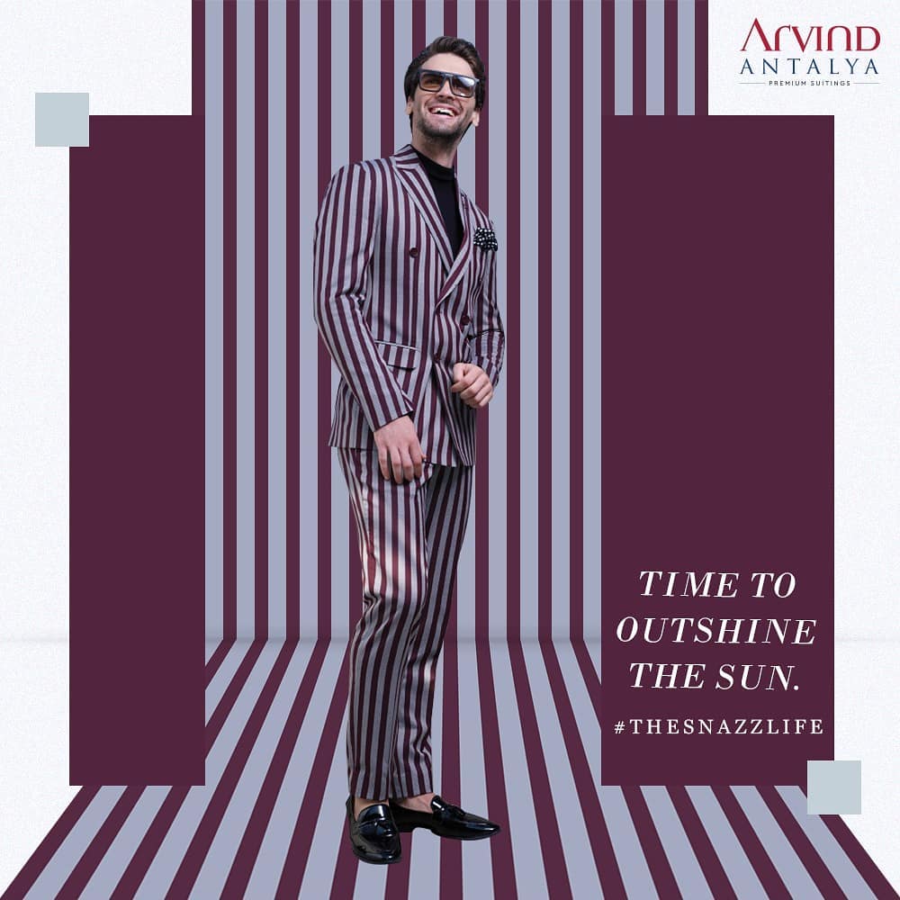 Embrace #TheSnazzLife with Arvind Antalya. A range of suits that suit all your funky personalities. Try them now!

#ArvindFashioningPossibilities