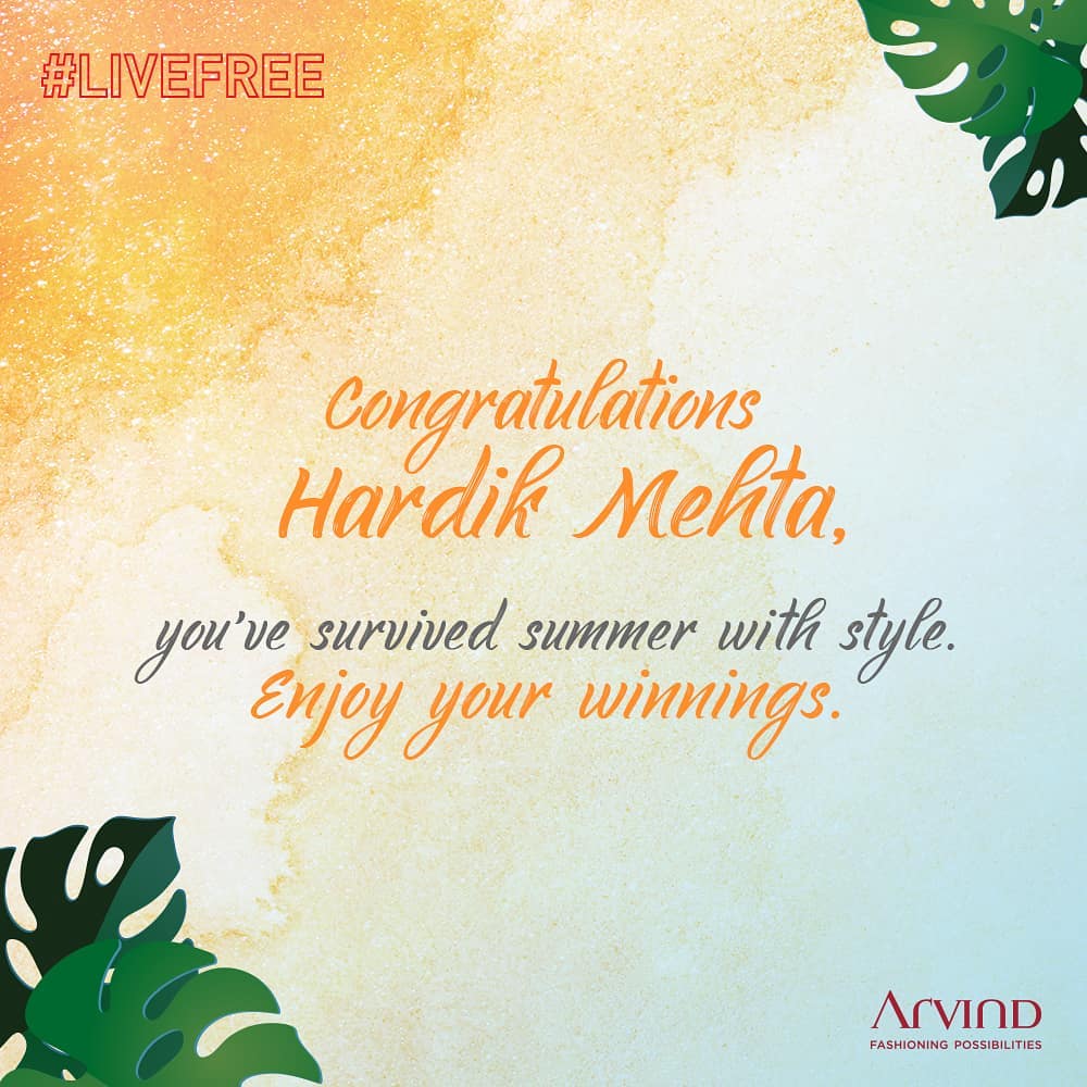 Congratulations @hardikmehta273 on winning our #LIVEFREE contest in style with your summer hacks!