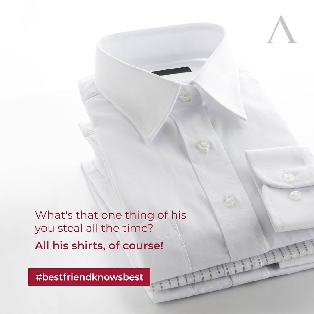 Happy Friendship Day! It is no secret, that friendships are a beautiful combination of all those stolen moments and clothing. Let us help you immortalise your admirable imperfect bond, with our perfectly tailored shirts. Anyway, what's yours is his, always.

And remember #bestfriendknowsbest, and we at Arvind celebrate that sentiment.