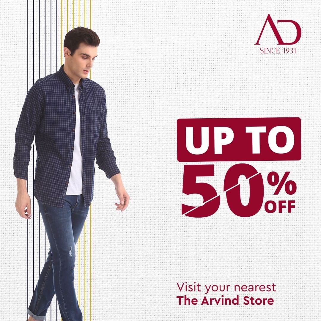 With a wide range of apparels at discounts, being trendy is now pocket-friendly! 
Visit your nearest The Arvind Store and avail crazy discounts.

Find your nearest The Arvind Store from link in bio. .
.
#menstrend #flatlayoftheday #menswearclothing #guystyle #gentlemenfashion #premiumclothing #mensclothes #everydaymadewell #smartcasual #fashioninstagram #dressforsuccess #itsaboutdetail #whowhatwearing #thearvindstore #classicmenswear #mensfashion #malestyle #authentic #arvind #menswear #EndOfSeasonSale #SaleOn #upto50percentoff #discounts #flashsale #dealon #saleanddiscounts #saleatarvind