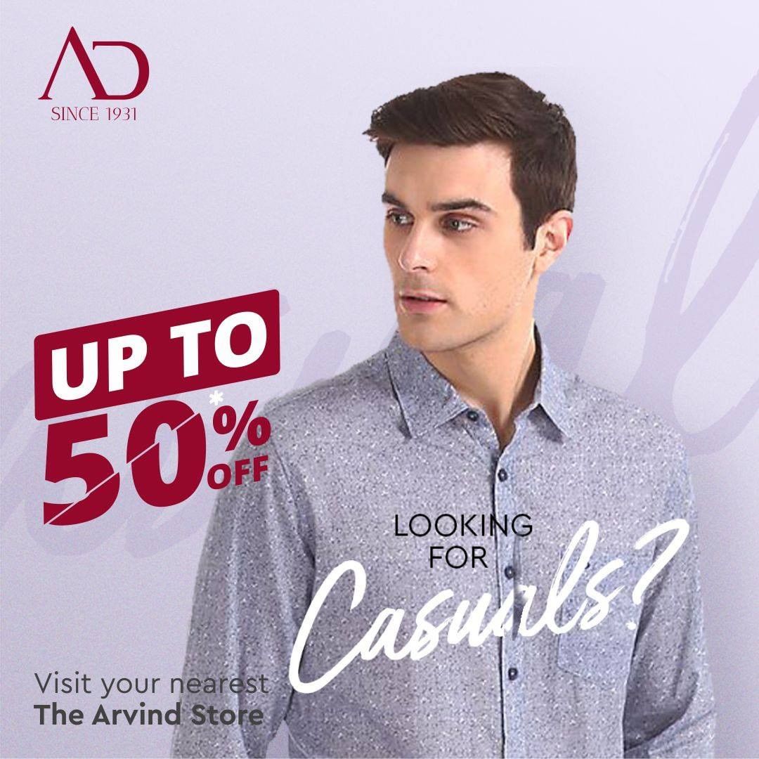 We've got an amazing collection and even more amazing discounts to offer.
So, if you are looking for a piece of clothing with a casual vibe, then just head to your nearest The Arvind Store!
.
.
#menstrend #flatlayoftheday #menswearclothing #guystyle #gentlemenfashion #premiumclothing #mensclothes #everydaymadewell #smartcasual #fashioninstagram #dressforsuccess #itsaboutdetail #whowhatwearing #thearvindstore #classicmenswear #mensfashion #malestyle #authentic #arvind #menswear #EndOfSeasonSale #SaleOn #upto50percentoff #discounts #flashsale #dealon #saleanddiscounts #saleatarvind