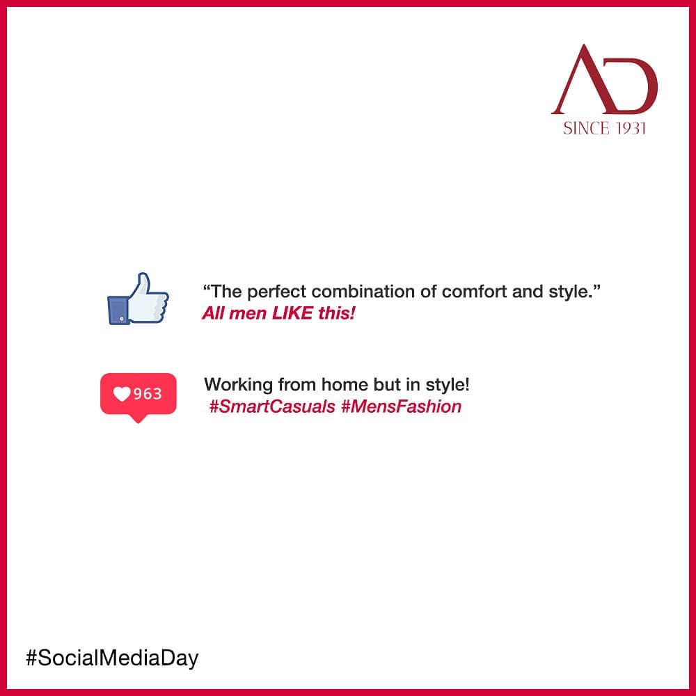 This World Social Media Day, let your virtual reactions take centre stage! Show love for your favourite style and keep up with the trends!

#SocialMediaDay #SocialMediaDay2020 #Instagram #Facebook #ADArvindReaadytoWear #Arvind #ADArvind #ArvindMensWear